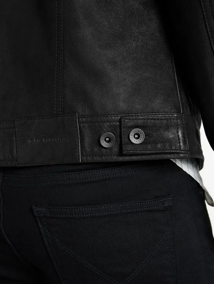 Leather Jackets Men John Varvatos ANDREW TRUCKER Black
