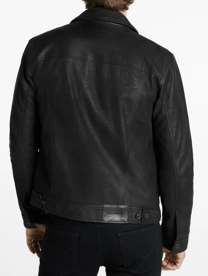 Leather Jackets Men John Varvatos ANDREW TRUCKER Black