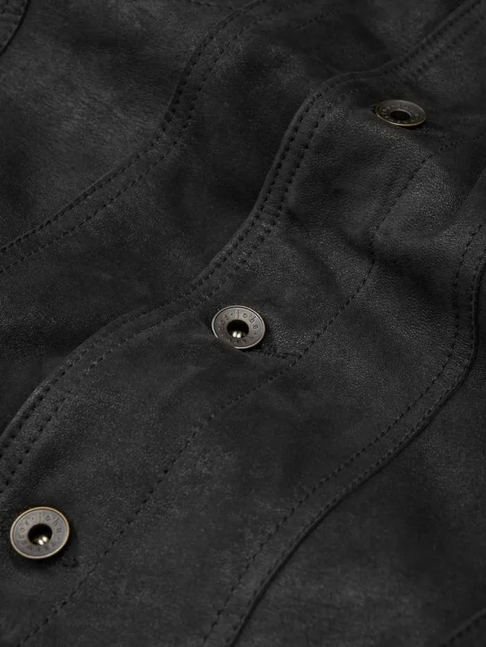Leather Jackets Men John Varvatos ANDREW TRUCKER Black