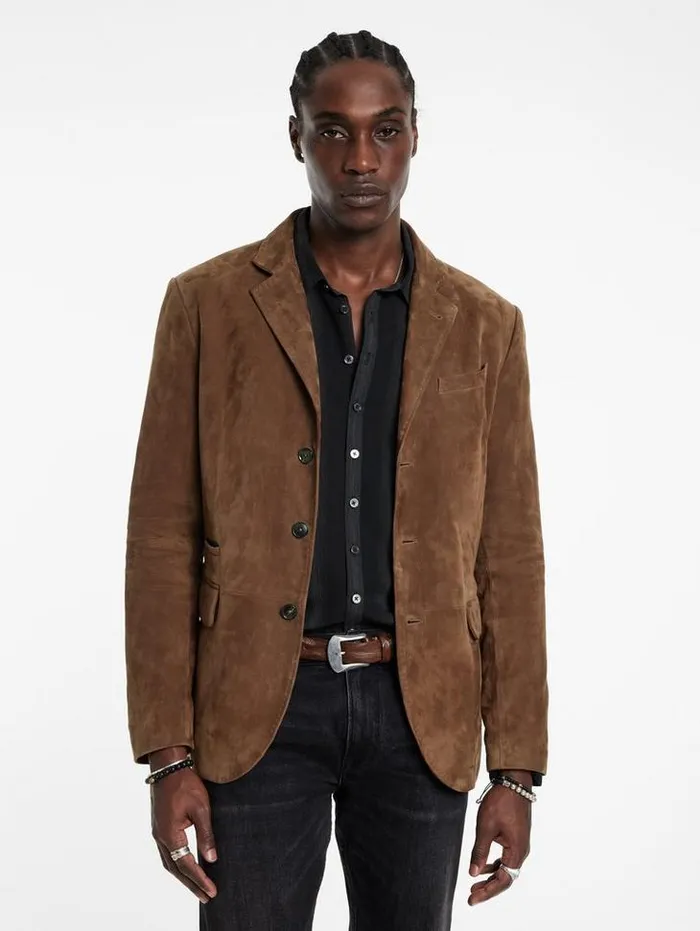 Leather Jackets Men John Varvatos RIND JACKET Flax Heather