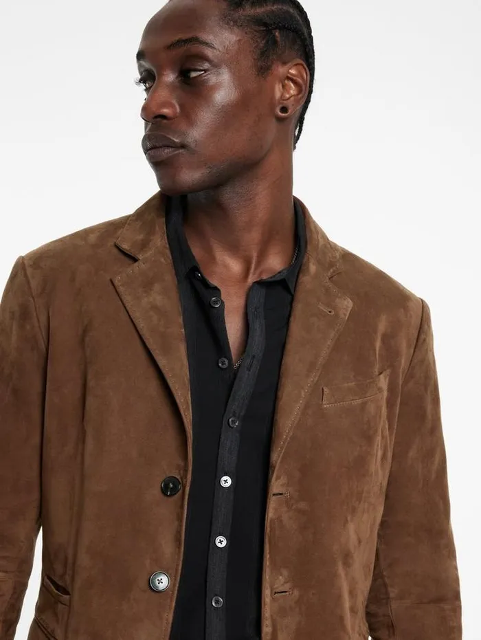 Leather Jackets Men John Varvatos RIND JACKET Flax Heather
