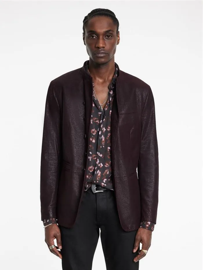 Leather Jackets Men John Varvatos VARICK JACKET Dark Plum