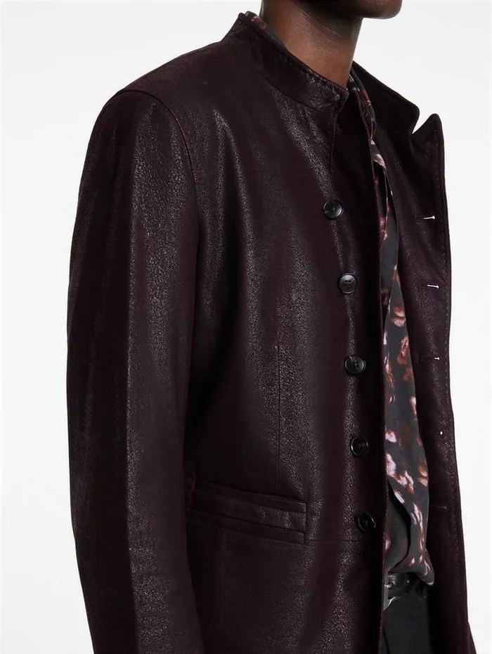 Leather Jackets Men John Varvatos VARICK JACKET Dark Plum