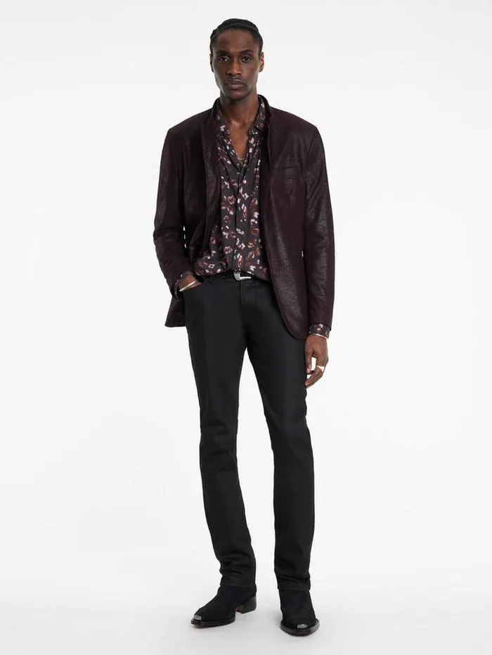 Leather Jackets Men John Varvatos VARICK JACKET Dark Plum