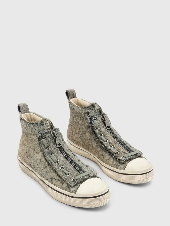 Leather Sneakers Men John Varvatos VULC MID TOP 8211 APRON Rye