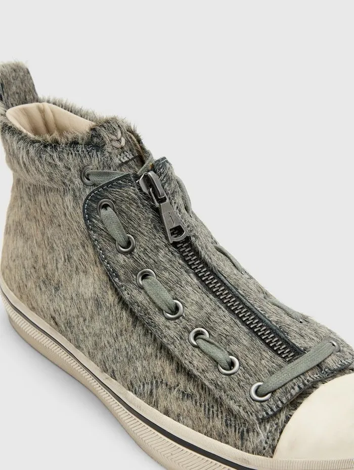 Leather Sneakers Men John Varvatos VULC MID TOP 8211 APRON Rye