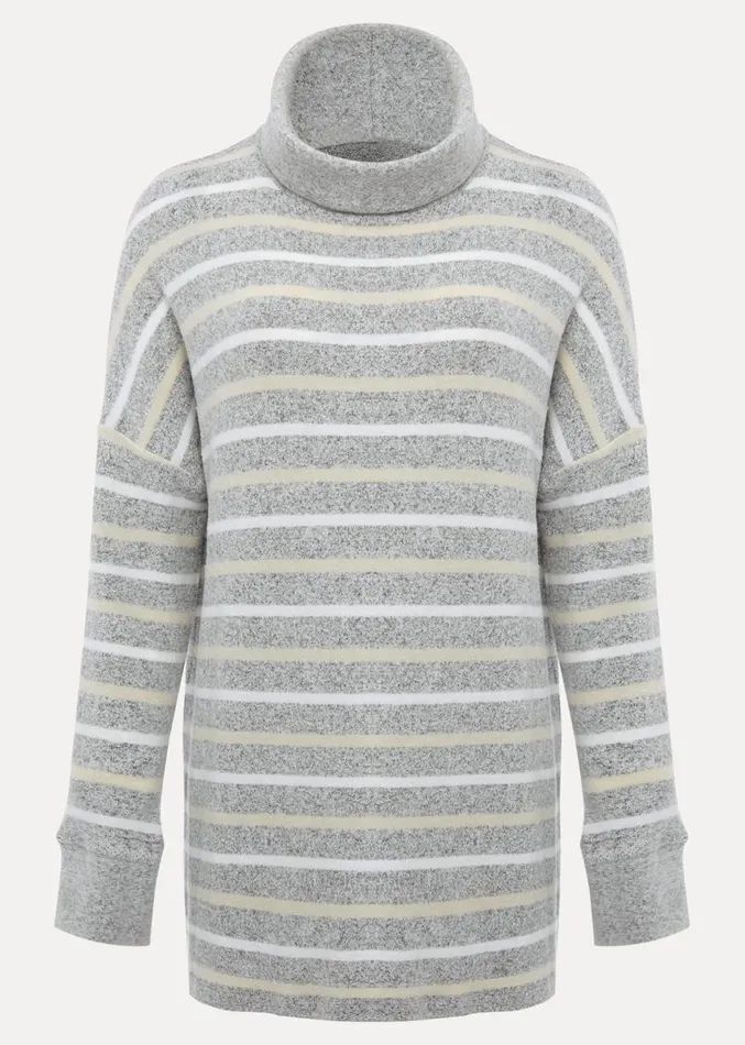 Leya Stripe Snuggle Top Grey Multi Women Phase Eight Tops and TShirts