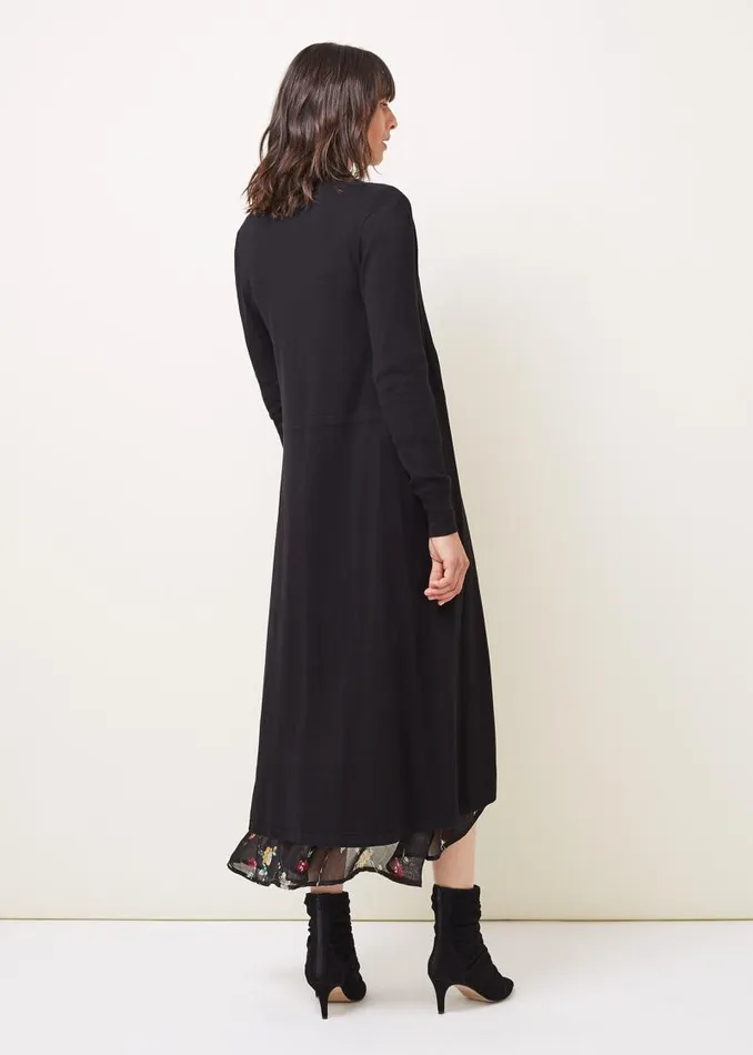 Lili Fine Knit Maxi Cardigan Black Women Phase Eight Knitwear