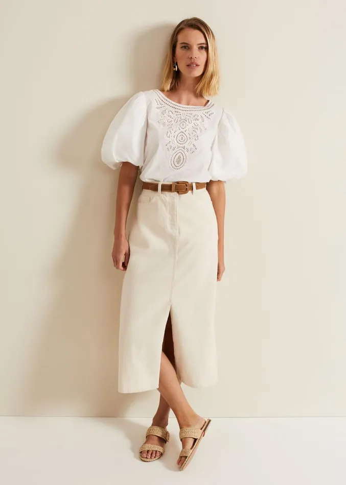 Lillianna Lace Front Blouse White Women Phase Eight Shirts and Blouses