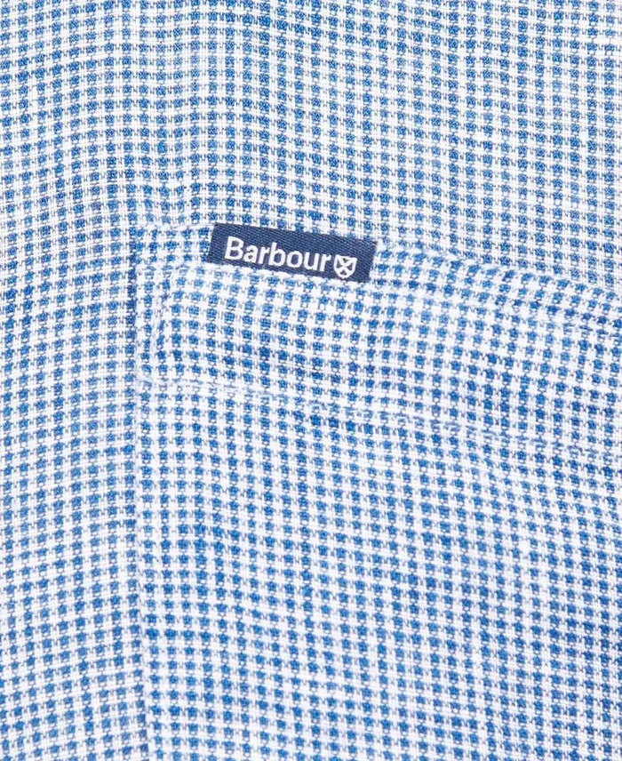 Linton Tailored LongSleeved Linen Shirt Olive Men Barbour Shirts