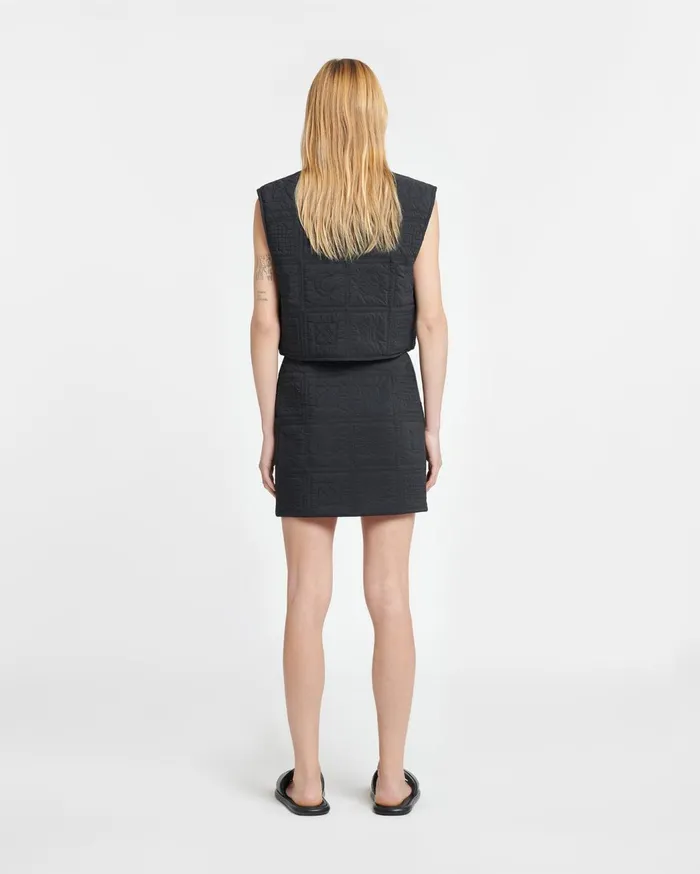 Lise Quilted Tech Poplin Vest Black Women Nanushka Tops