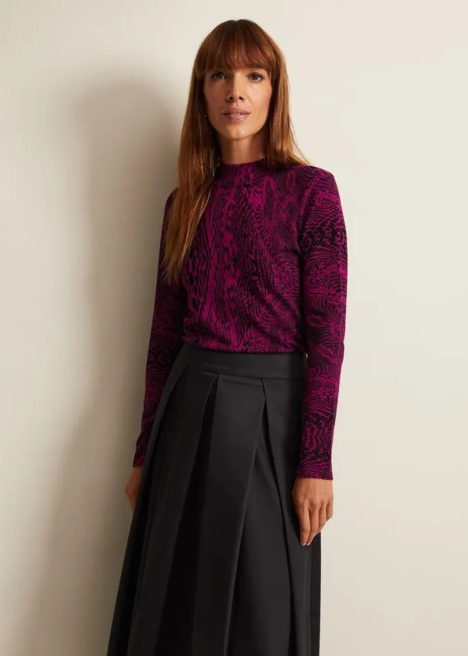Livetta Snake Print Top Purple Women Phase Eight Tops and TShirts