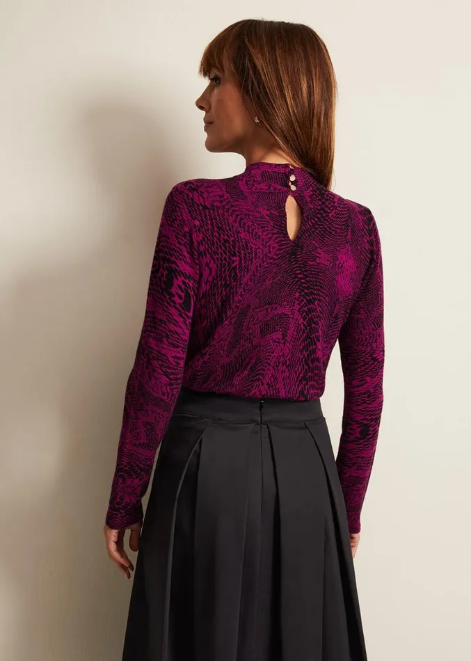 Livetta Snake Print Top Purple Women Phase Eight Tops and TShirts