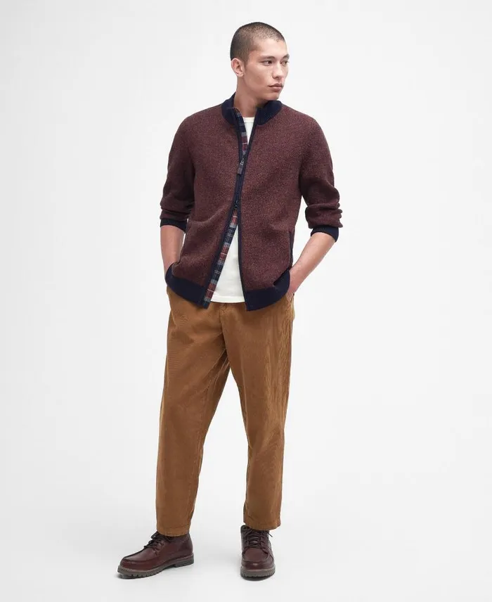 Longhirst ZipUp Jumper Classic Navy Men Barbour Jumpers
