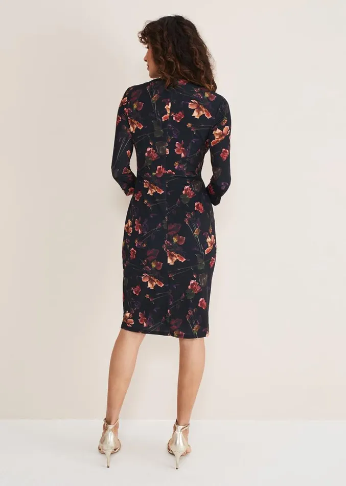Lottia Print Dress Navymulti Women Phase Eight Dresses