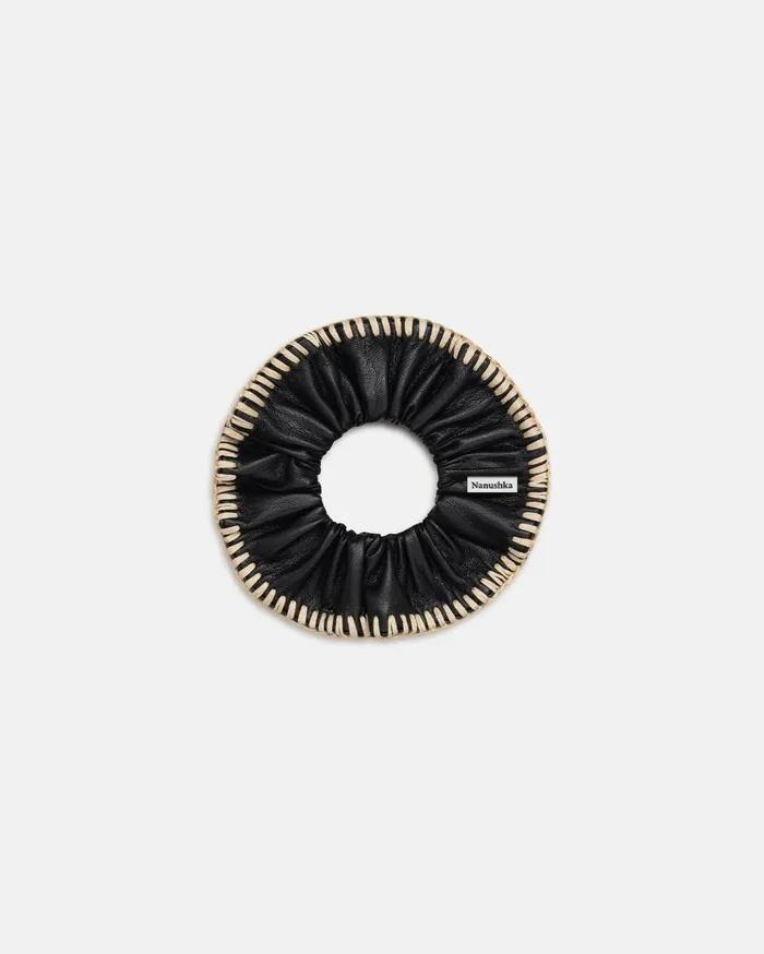 Lou Okobor AltLeather Scrunchie Black Women Nanushka Hats and Caps