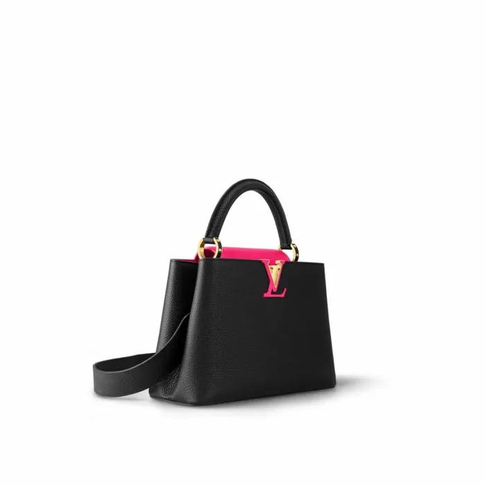 Louis Vuitton Capucines Bag Louis Vuitton M59882 Capucines MM Black Rose Berlingot 8211 Louis Vuitton Handbag Store 8211 Women