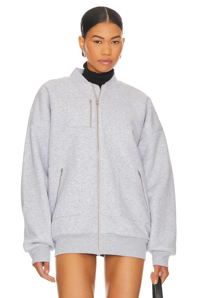 Lovers and Friends Jackets and Coats Women Jaida Bomber Jacket Heather Grey Lovers and Friends Jackets and Coats Women Jaida Bomber Jacket Heather Grey