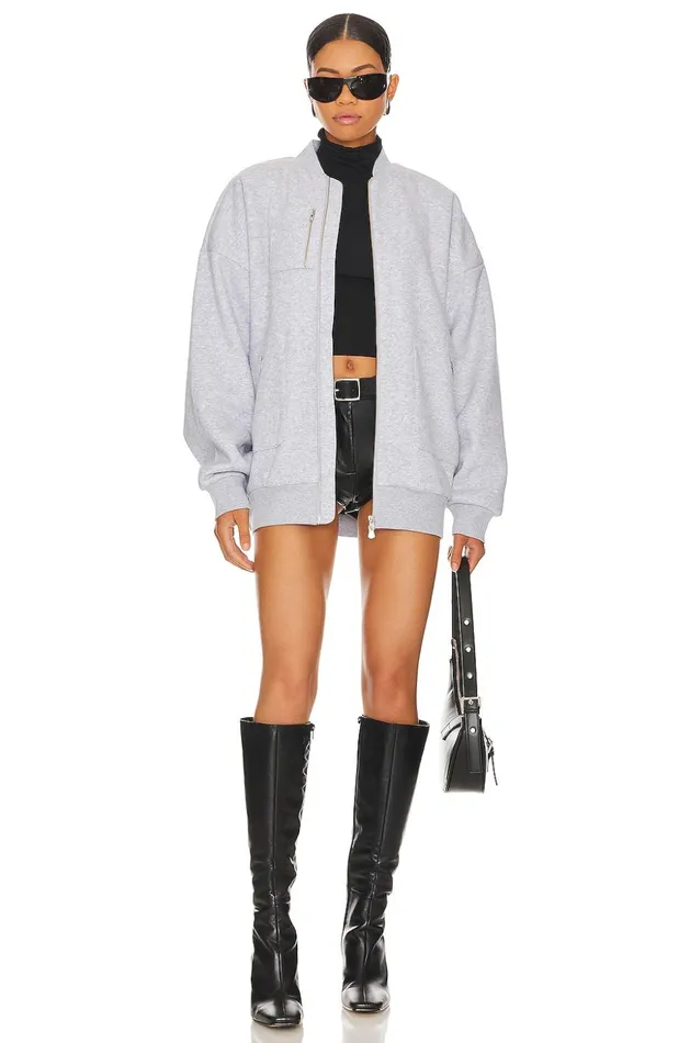 Lovers and Friends Jackets and Coats Women Jaida Bomber Jacket Heather Grey Lovers and Friends Jackets and Coats Women Jaida Bomber Jacket Heather Grey