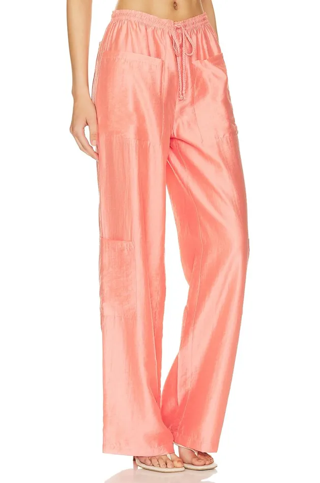Lovers and Friends Pants Women Kali Pant Coral Pink Lovers and Friends Pants Women Kali Pant Coral Pink