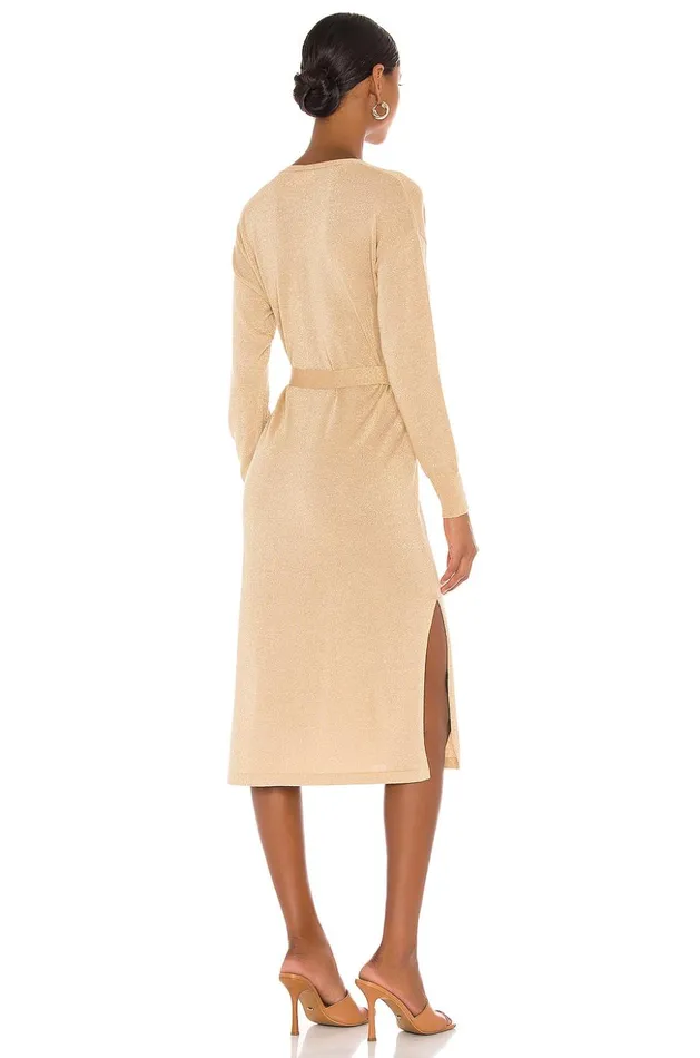 Lovers and Friends Sweaters and Knits Women Azita Wrap Dress Gold Lovers and Friends Sweaters and Knits Women Azita Wrap Dress Gold