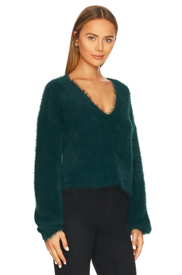 Lovers and Friends Sweaters and Knits Women Malia V Neck Sweater Dark Teal Lovers and Friends Sweaters and Knits Women Malia V Neck Sweater Dark Teal