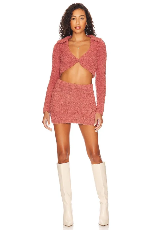 Lovers and Friends Sweaters and Knits Women Safya Fuzzy Micro Cardigan With Collar Mauve Lovers and Friends Sweaters and Knits Women Safya Fuzzy Micro Cardigan With Collar Mauve