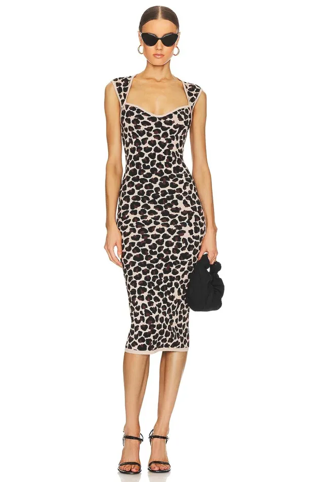 Lovers and Friends Sweaters and Knits Women Seanna Leopard Midi Dress Brown Multi