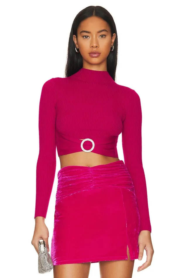 Lovers and Friends Tops Women Odilia Turtleneck Knit Top Magenta