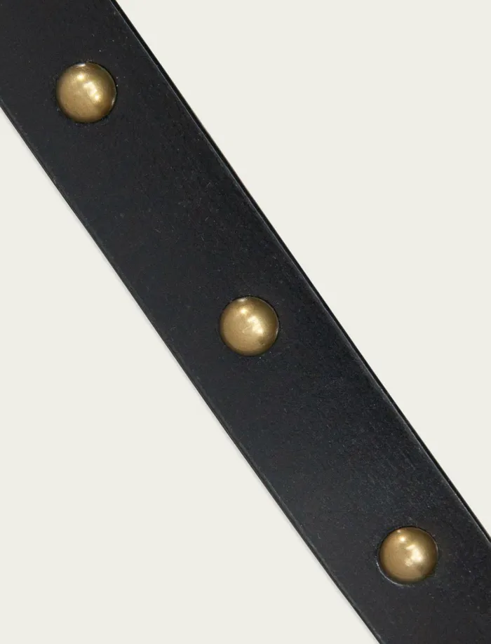 Lucky Brand Belts Women Dome Studded Leather Belt Black