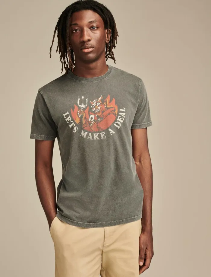 Lucky Brand Graphic Tees Men Lets Make A Deal Raven