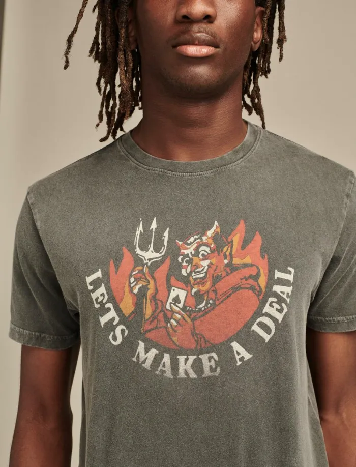 Lucky Brand Graphic Tees Men Lets Make A Deal Raven
