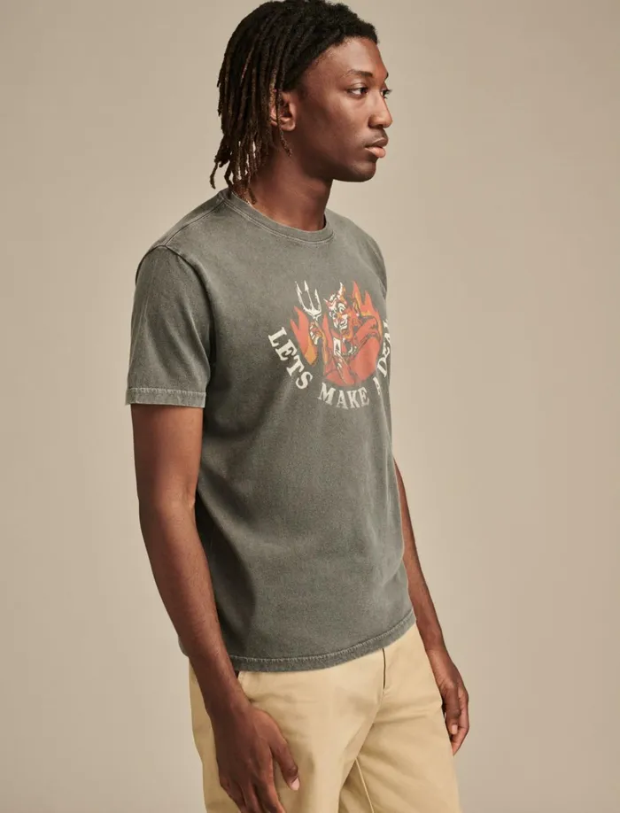 Lucky Brand Graphic Tees Men Lets Make A Deal Raven