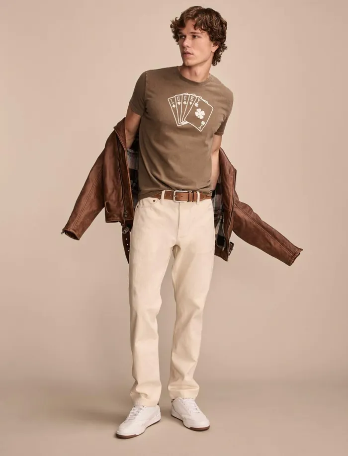 Lucky Brand Graphic Tees Men Lucky Cards Teak