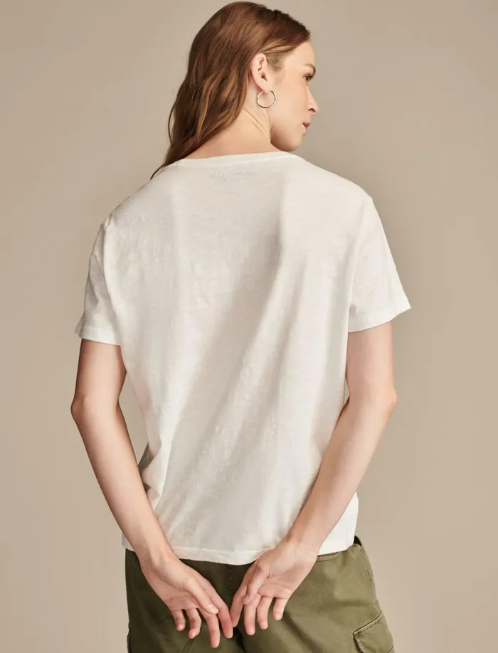 Lucky Brand Graphic Tees Women Grateful Dead Poster Boyfriend Tee Bright White