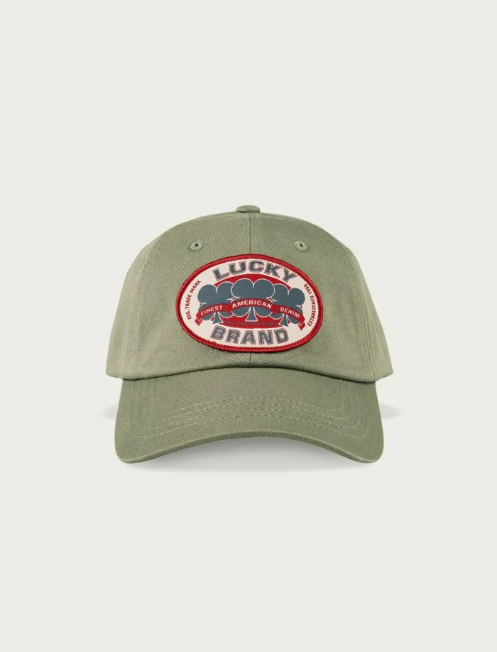 Lucky Brand Hats Women Oval Clover Patch Dad Hat Bright Green