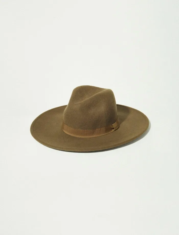 Lucky Brand Hats Women Wool Wide Brim Ranger Hat Dark Green
