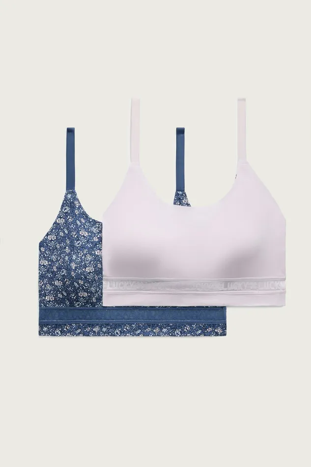 Lucky Brand Intimates and Sleepwear Women 2hgr Plus Brush Micro Lounge Bra Dark Blue