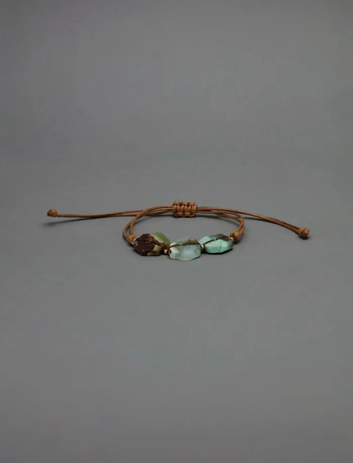 Lucky Brand Jewelry Women Amazonite Threaded Pull Bracelet Gold