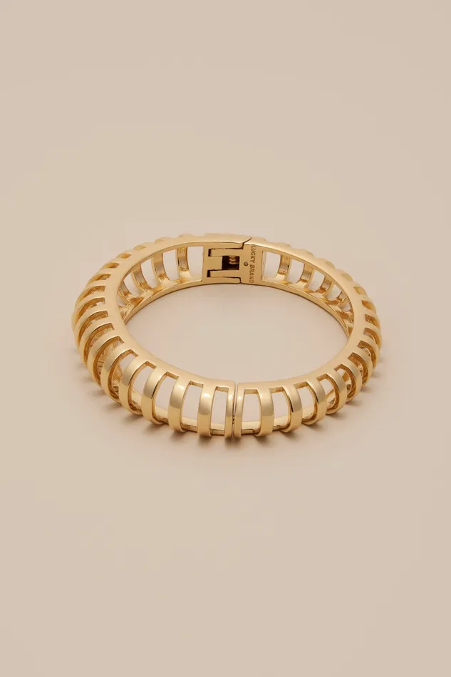 Lucky Brand Jewelry Women Cage Bangle Bracelet Gold