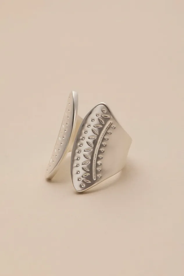 Lucky Brand Jewelry Women Carved Silver Ring Silver