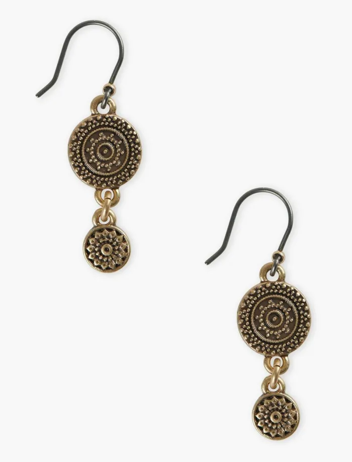 Lucky Brand Jewelry Women Etched Drop Earrings Gold
