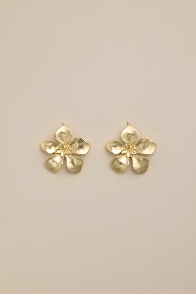 Lucky Brand Jewelry Women Floral Drop Earrings Gold