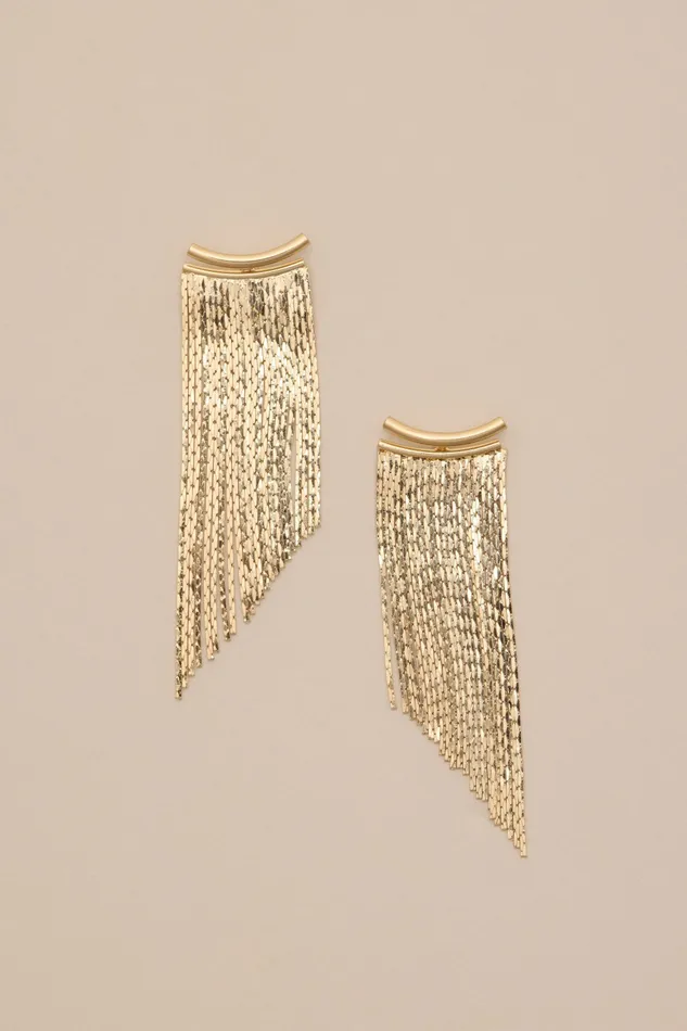 Lucky Brand Jewelry Women Gold Fringe Earring Gold