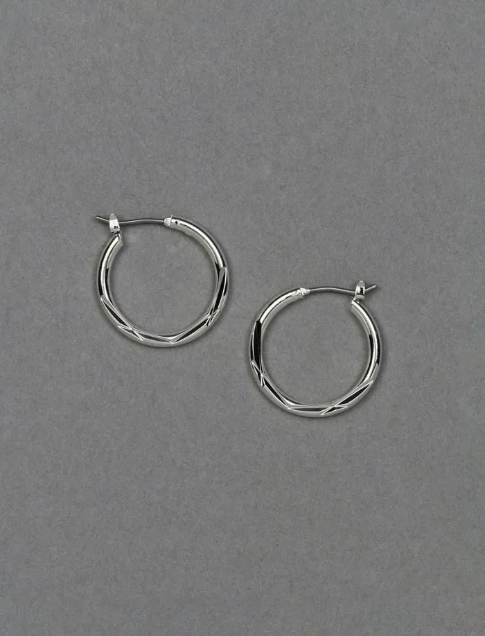 Lucky Brand Jewelry Women Small Twist Hoop Silver