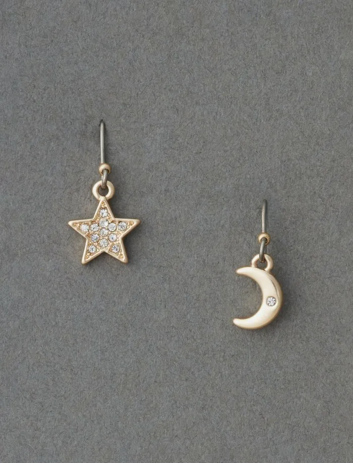 Lucky Brand Jewelry Women Star And Moon Earring Gold