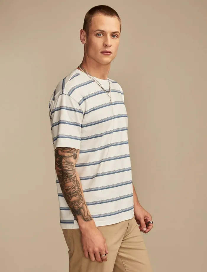 Lucky Brand Shirts and Tops Men Indigo Stripe Tee Multi