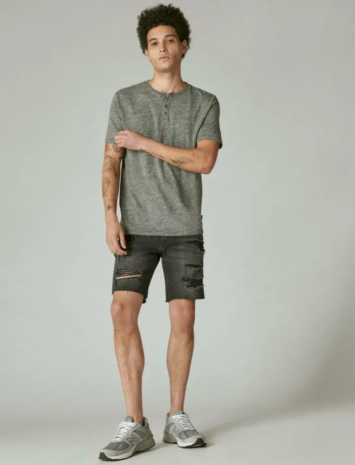 Lucky Brand Shirts and Tops Men Linen Henley Heather Grey