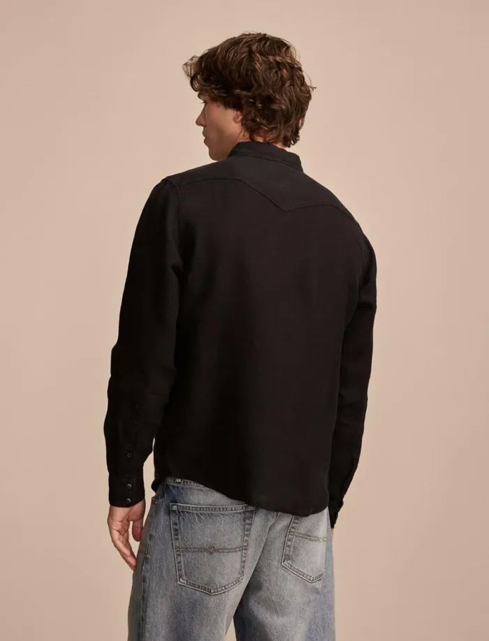 Lucky Brand Shirts and Tops Men Linen Masa Western Long Sleeve Shirt Phantom