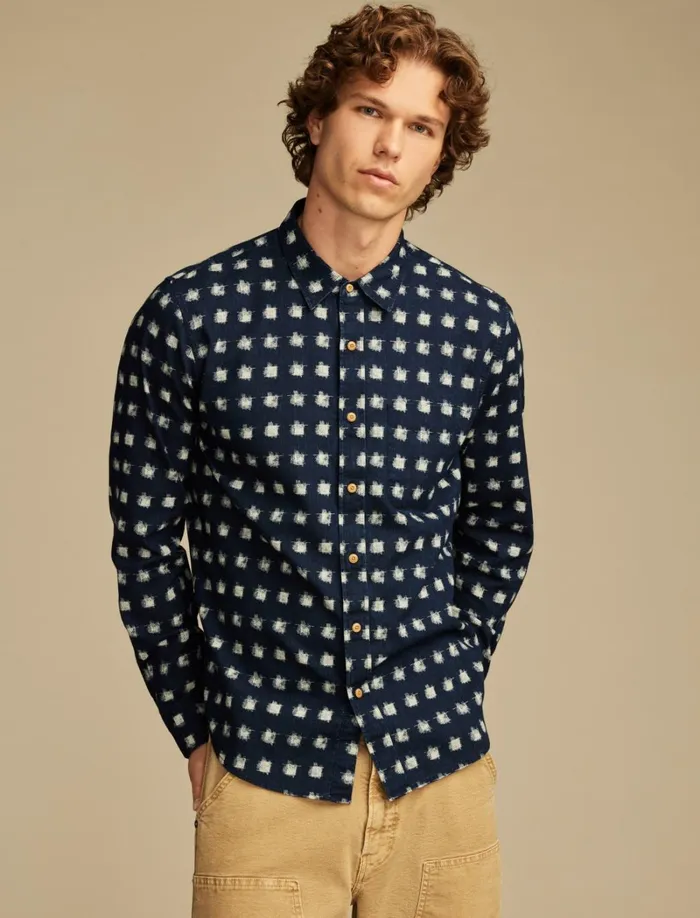 Lucky Brand Shirts and Tops Men Printed 1 Pocket Long Sleeve Shirt Indigo Multi